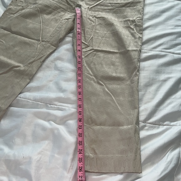 🤎Banana Republic Womens Hampton Pants Ankle Crop Geometric Beige. Size 16🤎 - Picture 4 of 7